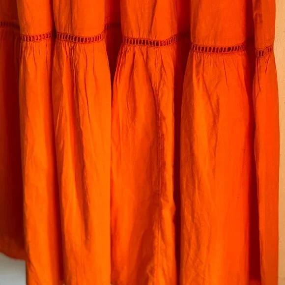 Roberta Freymann Beautiful Bright Orange Summer Maxi  Dress - Picture 10 of 11